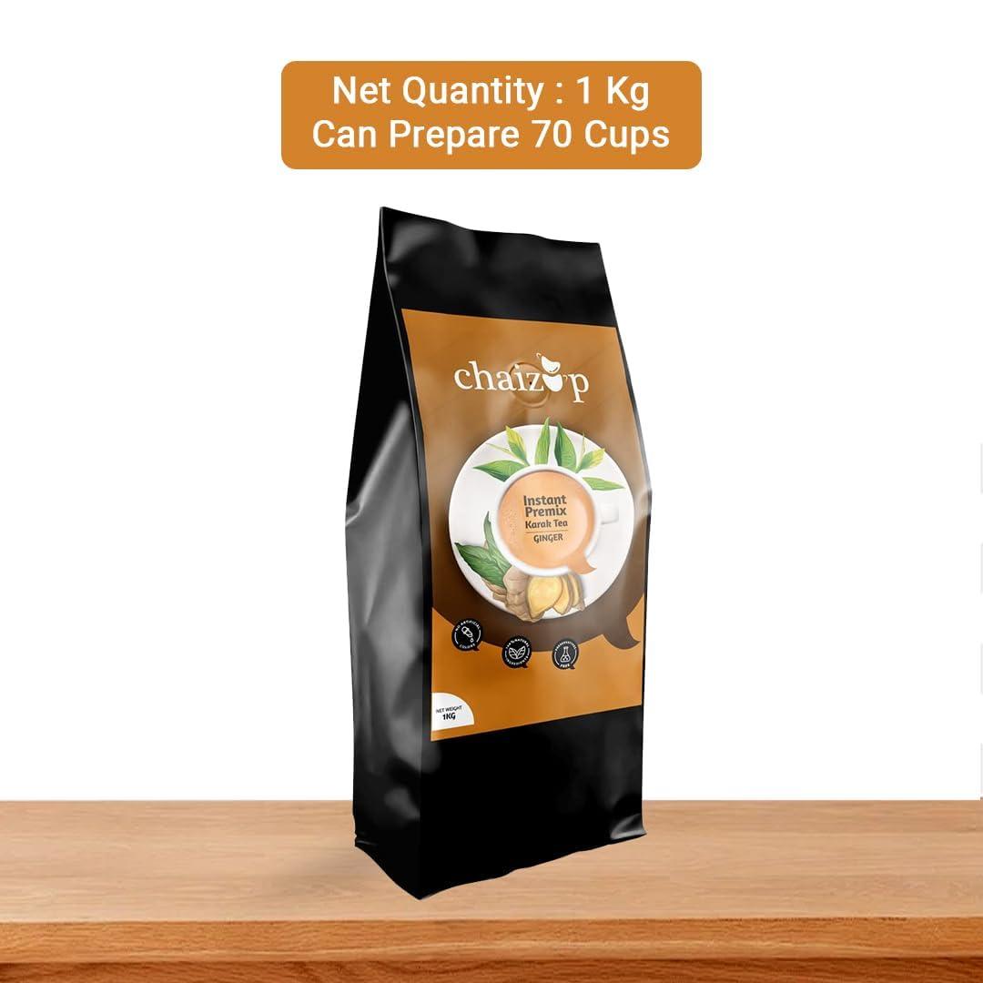 Chaizup Premium 1 Min Instant Assorted Tea Pack - 1kg Poly (Pack of 2) | Ginger & Masala Flavours | Approx. 144 Servings | 2kg